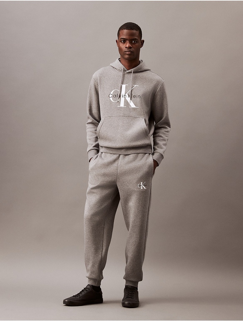 Calvin Klein Men's Monogram Logo Fleece Joggers - Grey - XS