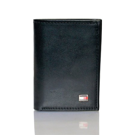 [JFM5818081] Tommy Hilfiger Men's Leather Credit Card Wallet Slim Trifold (Black) - 31TL11X018