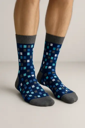 Men's Argyle Casual Fancy Crew Socks Gino PompeII Medias