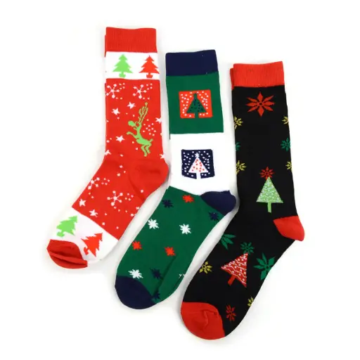 3 Pairs Pack Christmas Holidays Crew Socks