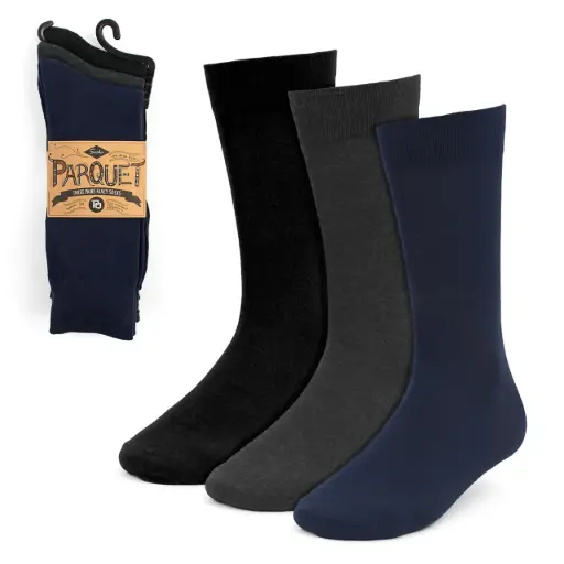 Assorted Pack (3 Pairs) Men's Solid Dressy Fancy Socks 3PKS-DRSY1 medias 